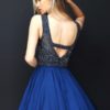 Bejeweled Navy Chiffon Dress - Image 2