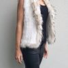 Woven Fur Gilet White - Image 2