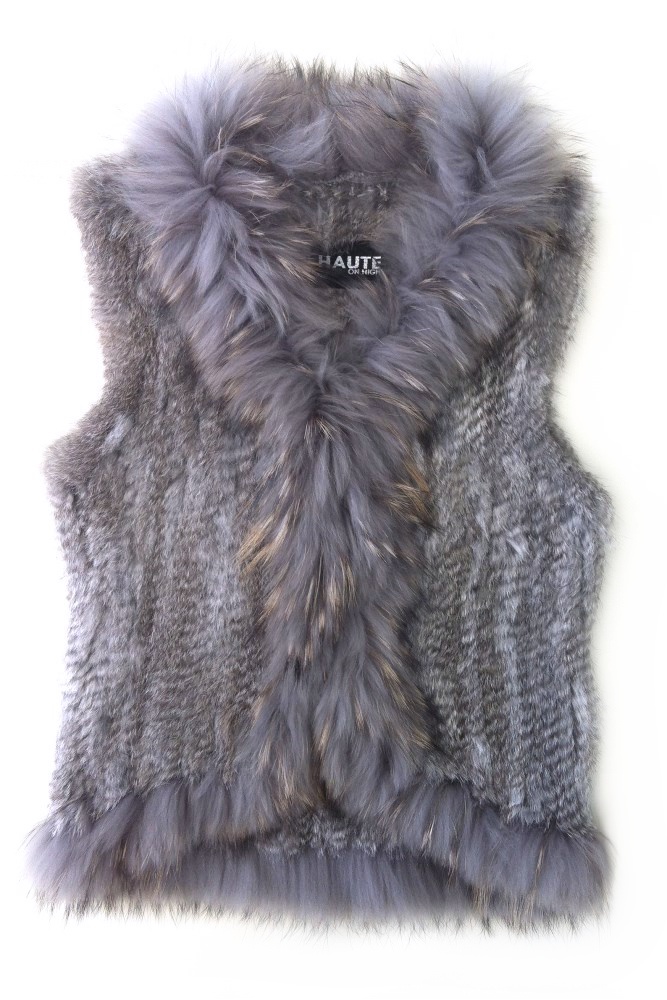 Grey fluffy on sale body warmer