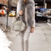 Woven Fur Gilet Grey - Image 5