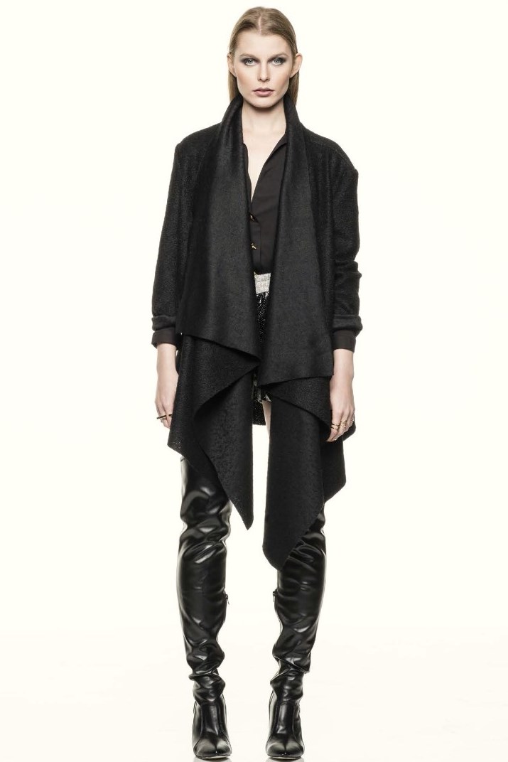 wool waterfall coat