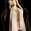 Strapless Keyhole Crystal Gown Nude - Image 2