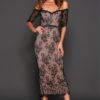 Off Shoulder Delicate Midi Dress Black - Image 2