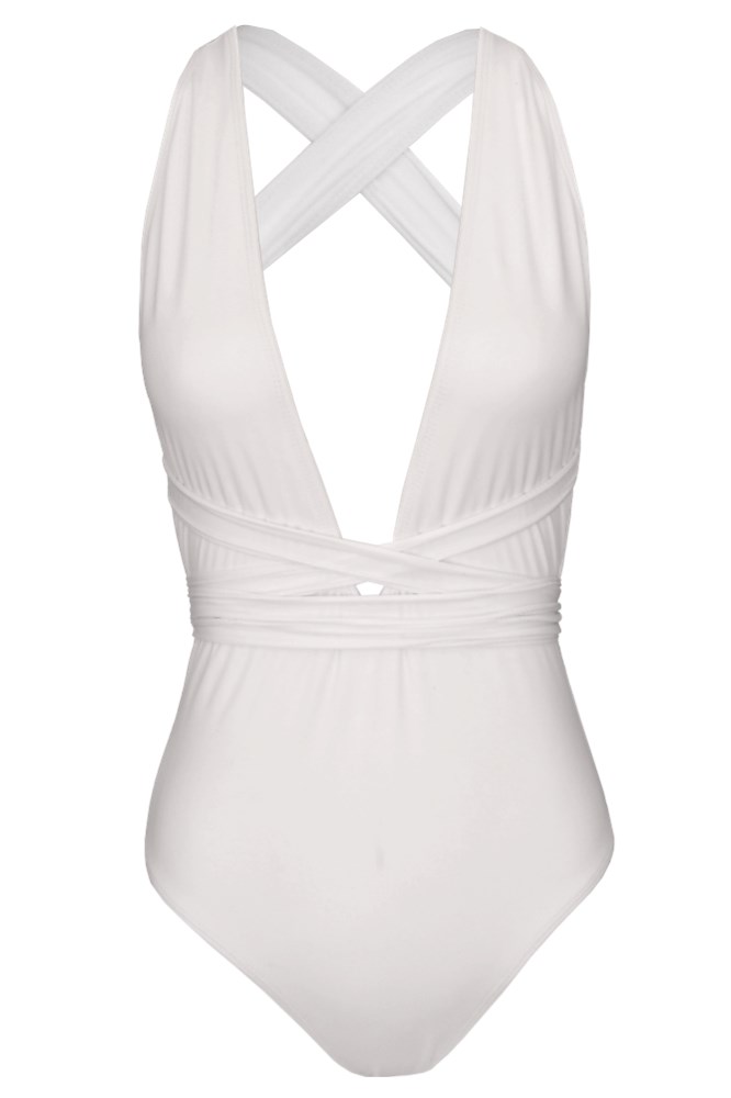 Hamptons One Piece Swimsuit White – Haute on High