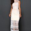 High Neck Birdcage Lace Dress White - Image 2