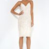 V Neck Lace Dress Cream - Image 2