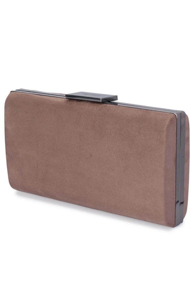 Suede Textured Pod Clutch Mushroom