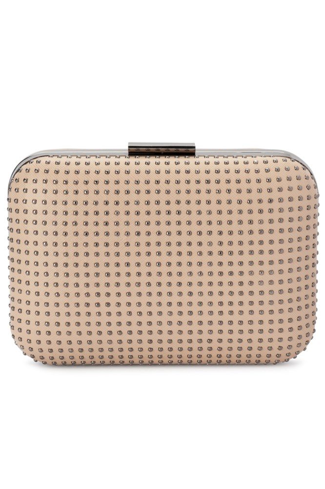 Studded Oversize Pod Clutch Nude