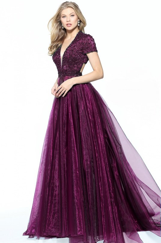 magenta evening gowns