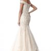 Metallic Lace Off Shoulder Gown Gold - Image 3