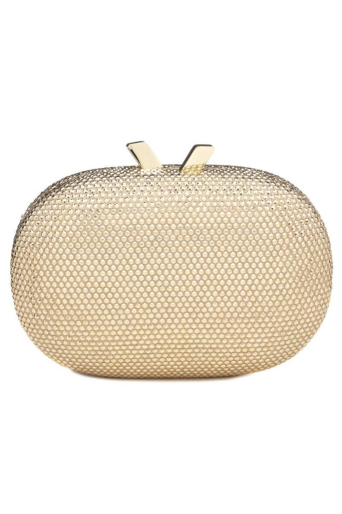 Crystal Minaudiére Clutch Gold