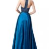 Bejewelled Taffeta Racer Gown Peacock - Image 2