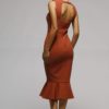 Sweetheart Midi Ruffle Dress Copper - Image 2