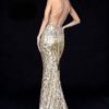 Glimmering Sequin Backless Gown Gold - Image 2