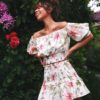 Linen Crepe Two Piece Playsuit Black Floral - Image 6