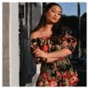 Linen Crepe Two Piece Playsuit Black Floral - Image 7