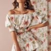 Linen Crepe Two Piece Playsuit Black Floral - Image 3
