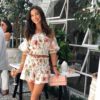 Linen Crepe Two Piece Playsuit Black Floral - Image 5