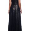 Sequin V Neck Crossover Gown Black - Image 2