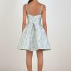 Jacquard Flare Mini Dress Mint Print - Image 2
