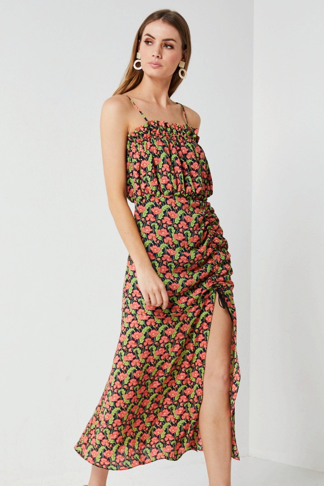 Crepe Blouson Style Dress Floral – Haute on High