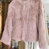 Long Sleeve Woven Fur Jacket Blush - Image 4