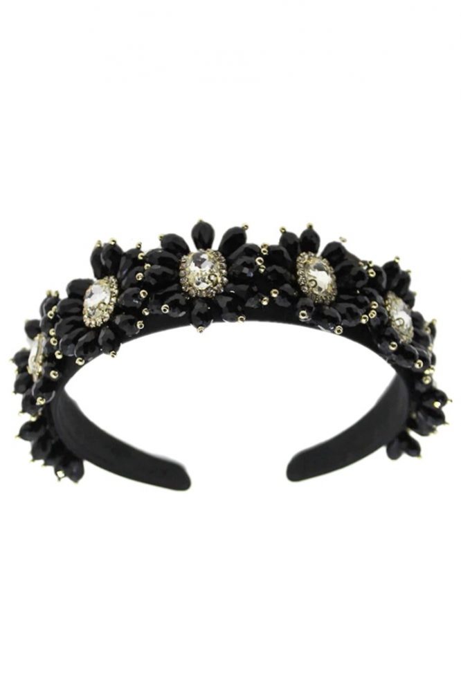 Hailey Jewelled Headband Black