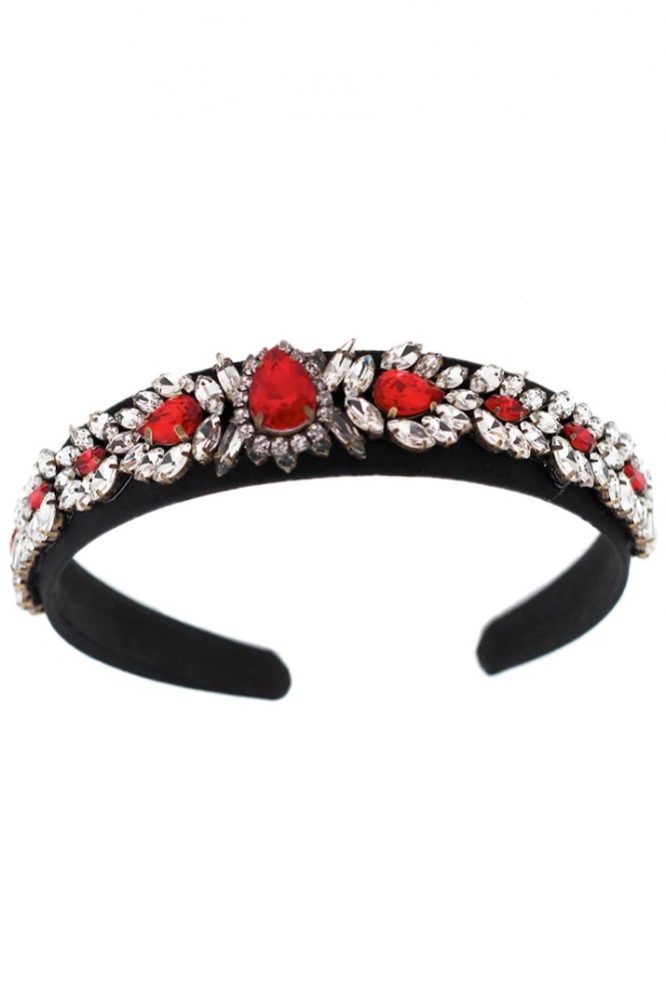 Ruby Jewelled Headband Red