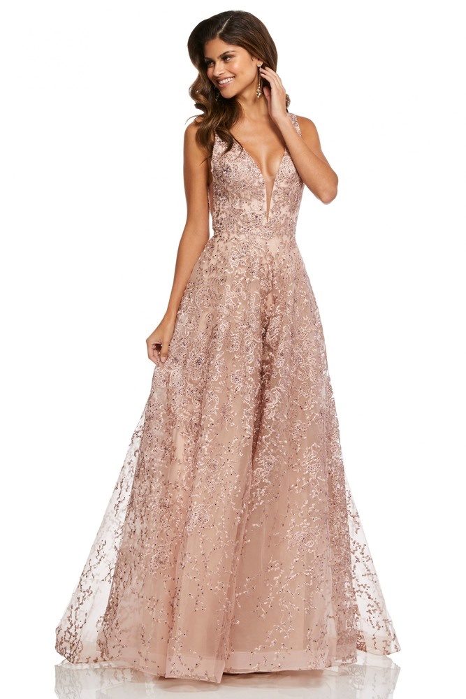 rose gold ball dress