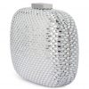 Rounded Metal Hot Fix Mirror Clutch Silver - Image 2