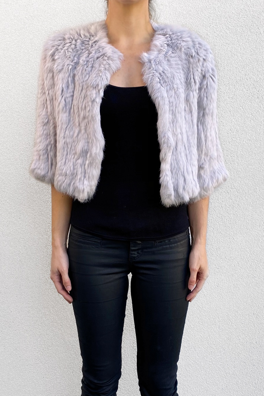 Cropped Woven Fur Jacket Snow – Haute on High